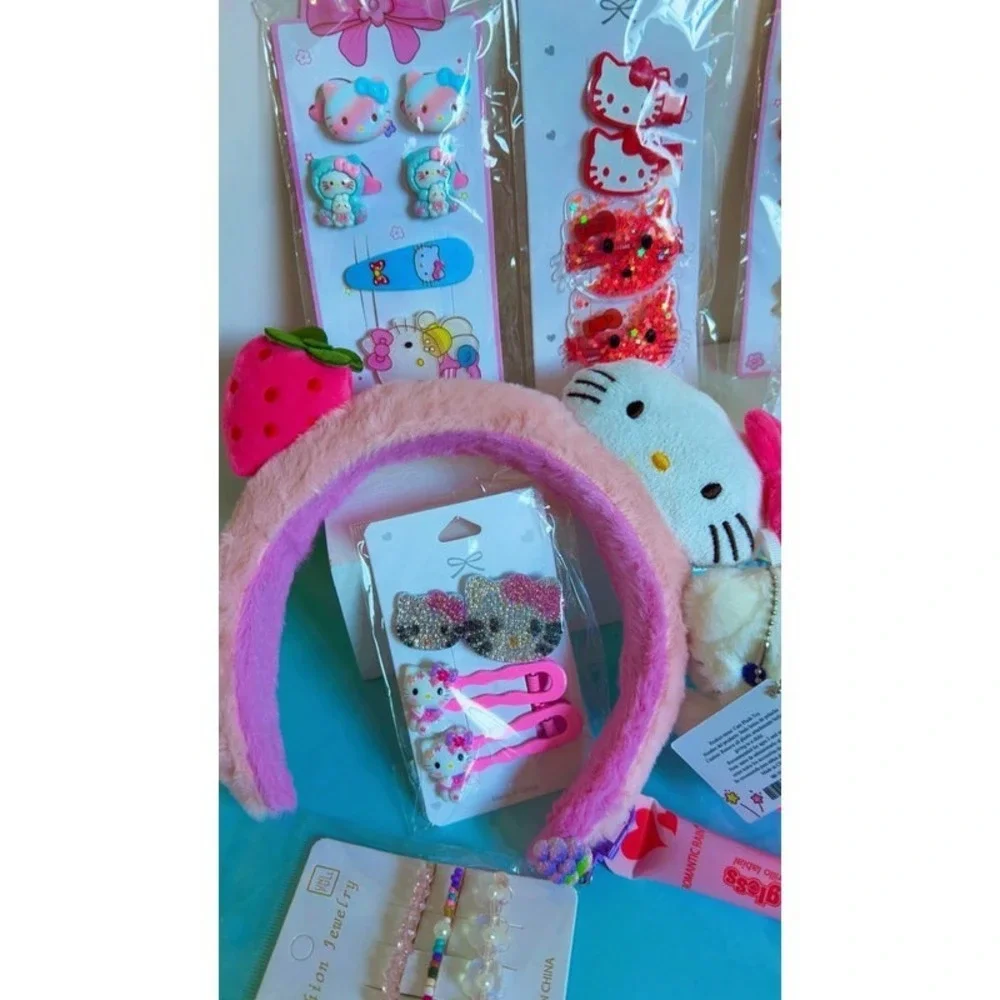 HUGE HELLO KITTY HAIR ACCESSORIES‎ CLIPS HEADBAND BUNDLE NEW